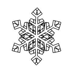 Geometric winter snowflake clean line drawing