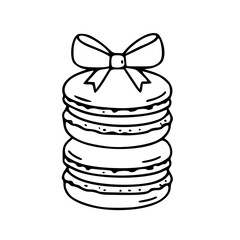 Macaron stack tied with ribbon festive