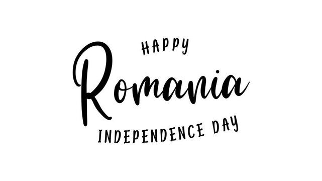 Happy romania independence day text animation. Suitable for celebrating romanias independence day with a stylish and festive design. Perfect for digital graphics. - Powered by Adobe