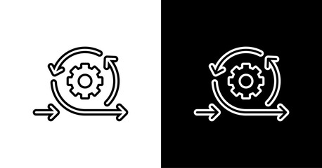 Agile Development  White Icon Set Design