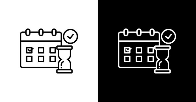 Time Management  White Icon Set Design