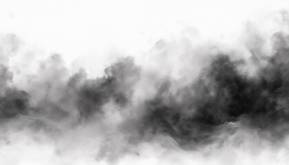 Fototapeta premium dark misty cloud with fog or smog on white background abstract texture effect isolated transparent special effect aromatherapy concept seamless smoke background format