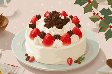 クリスマスのイチゴケーキ