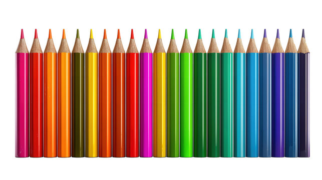 Bright pencils for fun, creative learning! isolated on white background