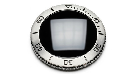 Stylish Round Design Element with Bezel and Screen Display for Digital Graphics and Icons