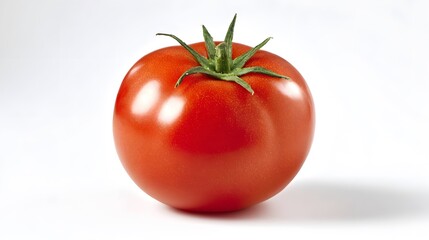 Fresh Red Tomato on White Background Delicious and Healthy Food