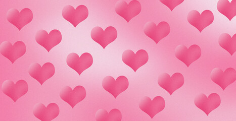 Valentine's background bright and seamless pattern of soft pink gradient hearts scattered on a subtle, blush toned background, perfect for a romantic theme.