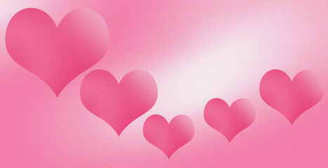 Valentine's background bright and seamless pattern of soft pink gradient hearts scattered on a subtle, blush toned background, perfect for a romantic theme.