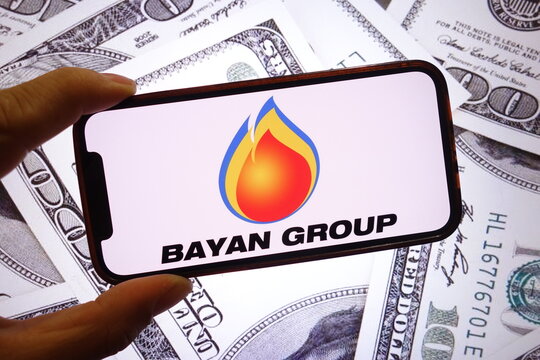 Konskie, Poland - September 28, 2025: Bayan Group company logo displayed on mobile phone