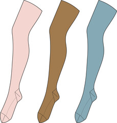 Fashionable hosiery three pairs of opaque tights in various skin-tone colors, perfect for any outfit
