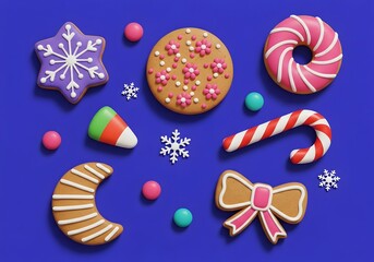 christmas gingerbread cookies and decorations