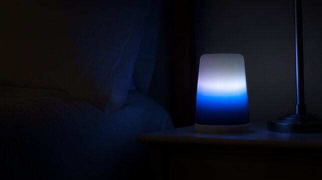 Pulsing Indigo to Navy Gradient Light for 3am Insomnia, Calming Anxiety with Soothing Breathing Transition in Bedroom