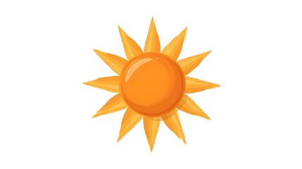 Naklejka premium Bright Yellow Sun Cartoon Illustration on a Clean White Background