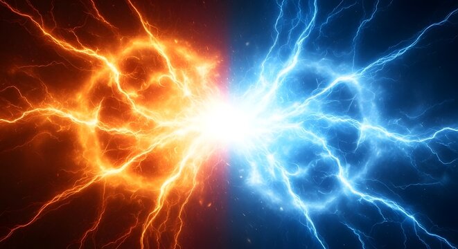 abstract background with glowing lights - Powered by Adobe