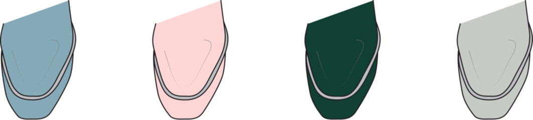 A minimalist collection of stylized lower face icons in four distinct color palettes, representing a modern concept of abstract form and diversity