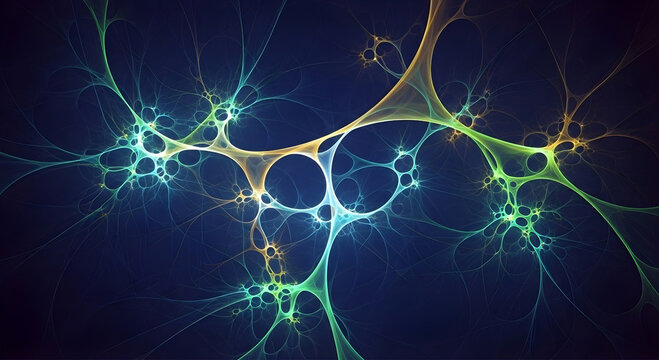Abstract Fractal Network Resembling Neural Connections or Electric Energy Discharge