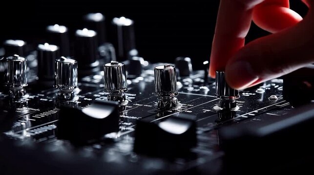 Hand adjusting knobs on electronic device
