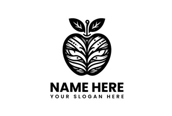 Abstract Apple Logo Design with Intricate Pattern for Business Branding
