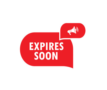 expires soon label on white background