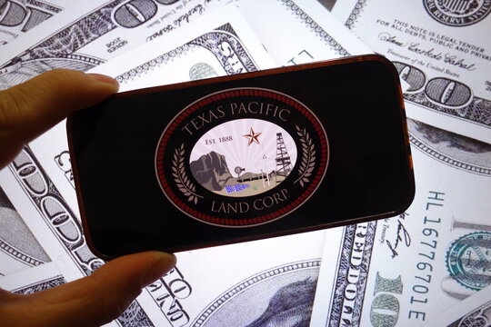 Konskie, Poland - September 28, 2025: Texas Pacific Land Corporation logo displayed on mobile phone