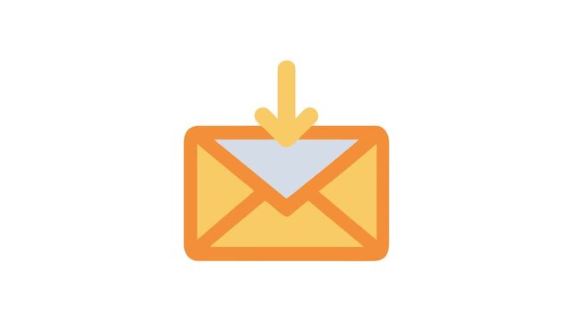 Flat design of incoming email message on White Background