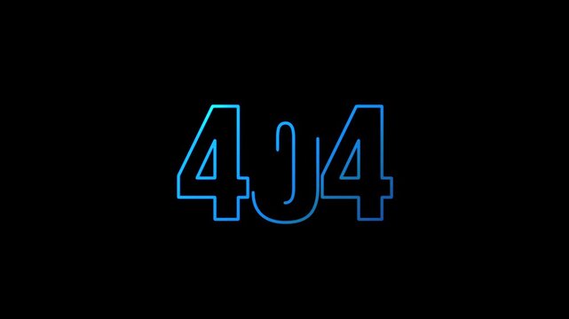 Error 404 page not found oops problem line symbol loopable background. Cyber technology abstract concept icon seamless and loop simple animation.