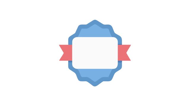 Retro badge icon with ribbon Animation illustration graphic element