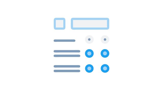 Interface elements showing selection options on a White Background