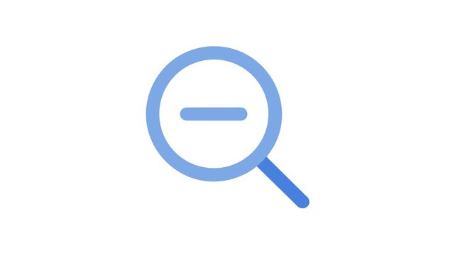 Light blue zoom out icon on White Background