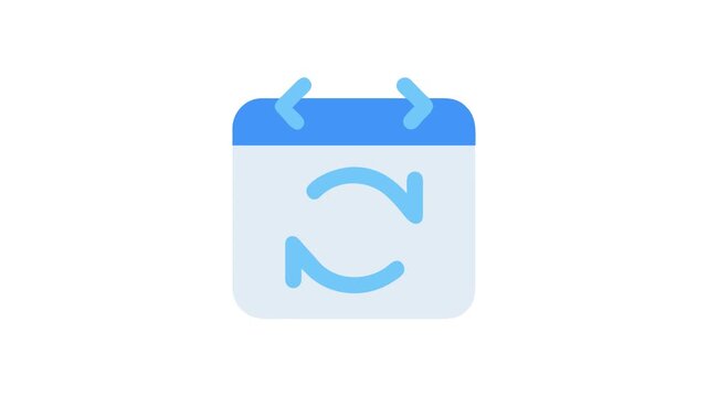 Blue calendar icon with curved arrows symbolizing recurrence schedule