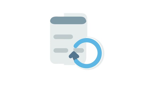 File synchronization icon with arrow and file document graphic