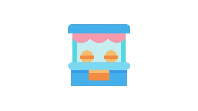 Flat illustration of a concession stand on White Background