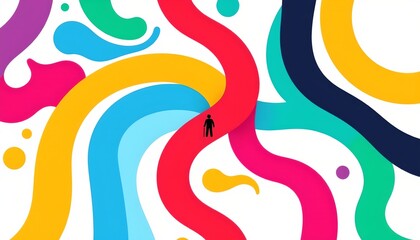 Obraz premium An abstract illustration with vibrant colors dominating the scene