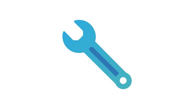 Blue wrench illustration on White Background for various uses