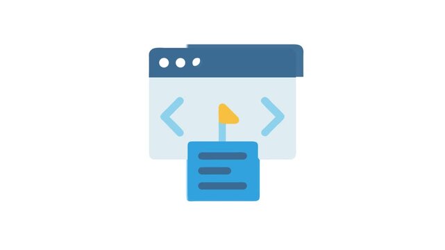 Simple flat illustration representing website coding and development process