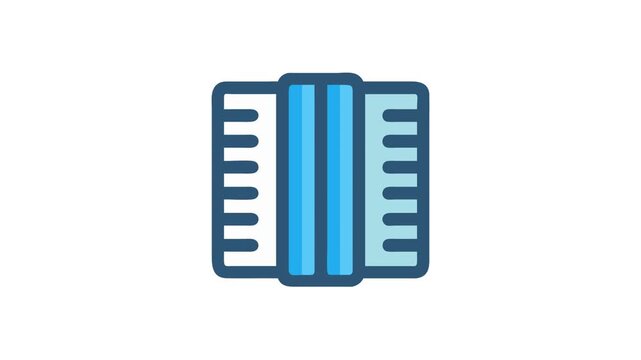 Blue flat icon illustration of server rack or database