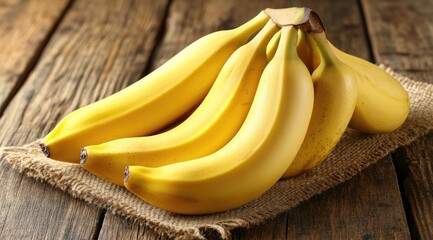 Bunch of ripe bananas on burlap (15)