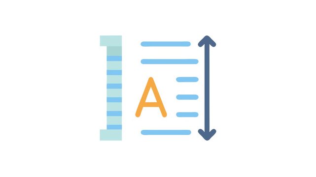 Line height adjustment and font size flat illustration