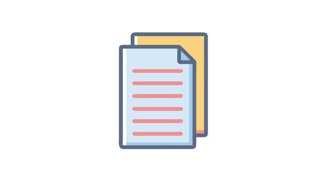 Organized documents icon in minimal flat design style