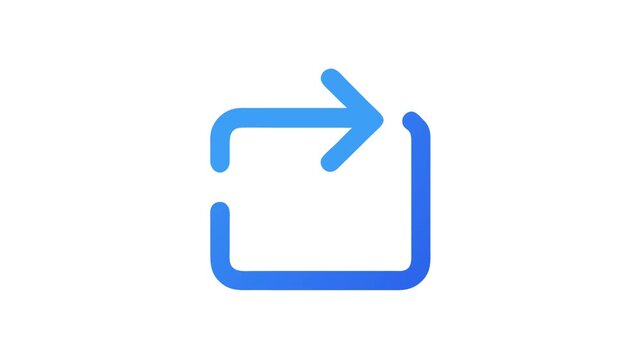 Simple blue arrow redirect icon on White Background graphic