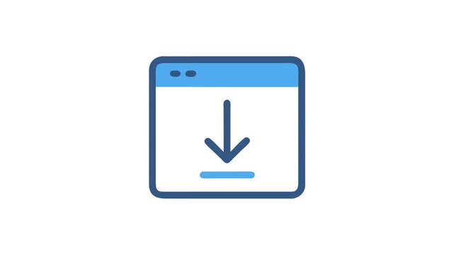 Download icon inside a browser window, light blue color