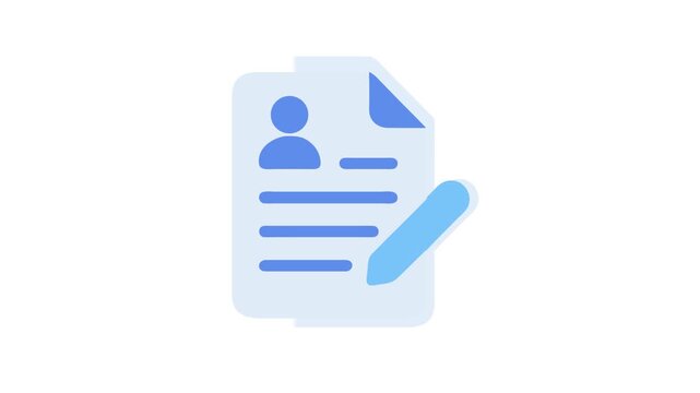 Simple illustration of profile form and a pencil