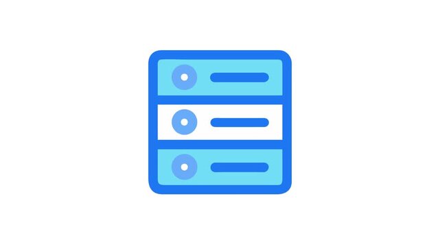 Stylized flat database icon with three servers stack design