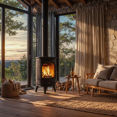 fireplace in the living room