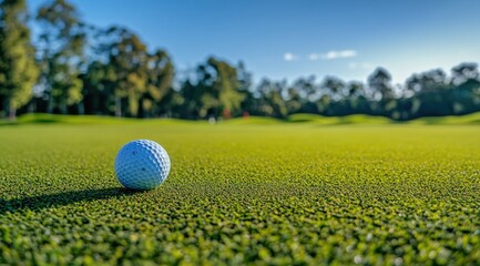 Golf ball on a vibrant green fairway (1)