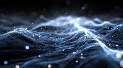 Electrified Cosmic Stream: A visualization of energy, displaying intricate lines and patterns, evocative of a high-tech, futuristic cosmos.