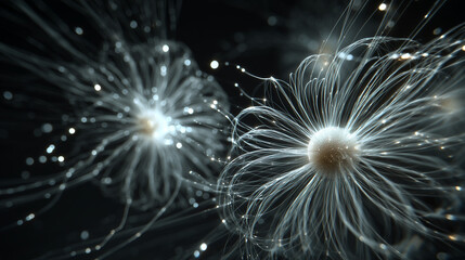 Microcosm Marvels: A captivating abstract composition showcasing intricate details of microscopic elements with a mesmerizing display of light and form.