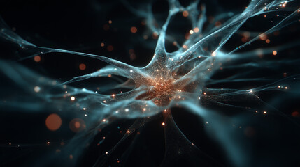 Neural Pathways: A mesmerizing visual exploration of interconnected neurons, showcasing the complex beauty of the brain's intricate network.
