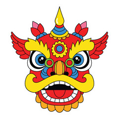 Traditional chinese dragon dance head illustration