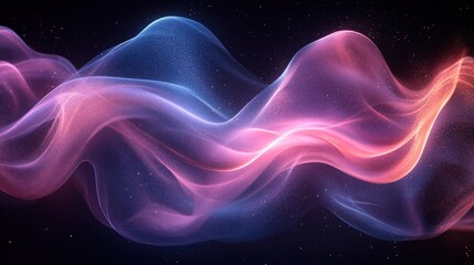 Abstract wavy forms of glowing, swirling, translucent colors